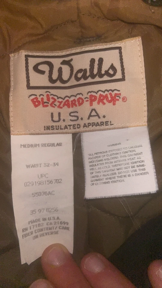 VTG Walls Blizzard Pruf Insulated camo pants Men's MediumRegular 32-34 Waist Zip - Image 4 of 4