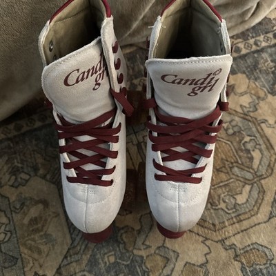 Candi Girl Carlin Roller Derby Roller Skate Light Gray/Burgundy Size 7