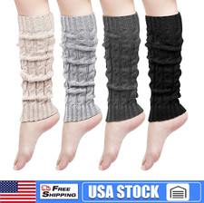 Women Leg Warmers Winter Knit Boot Socks Slouch Knee High for Party Sports Yoga