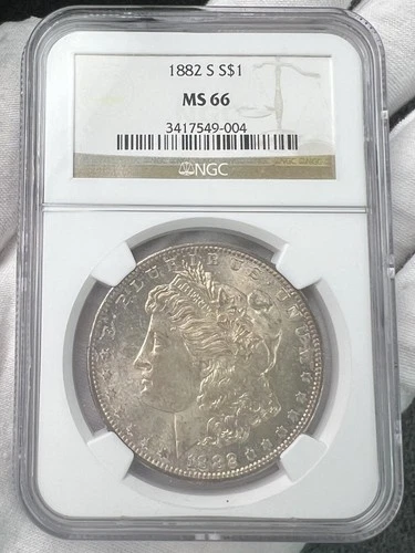 1882-S $1 Morgan Dollar NGC MS66 90% Silver US Coin