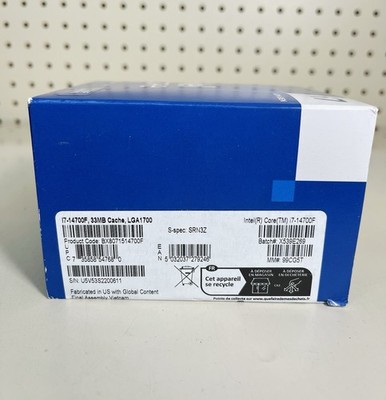 Intel Core i7-14700F 2.10GHz 20 Core BX8071514700F 28 Thread LGA