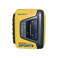 Vintage SONY Sports Walkman Yellow AM/FM Cassette Player WM AF59 For Parts Only