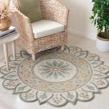 SAFAVIEH Novelty Collection Area Rug - 3' Round, Beige  Ivory, Handmade Wool...