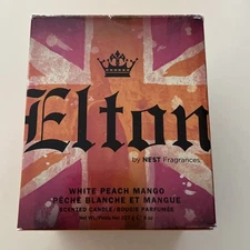 Sir Elton John Nest Candle ~ White Peach Mango ~ 8 oz AIDS foundation RARE NIB