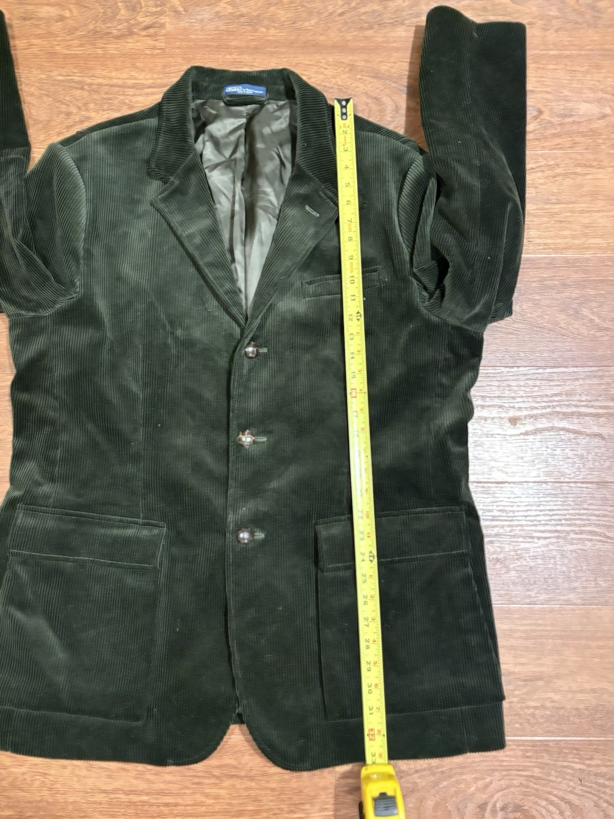 Men’s Vintage Polo Ralph Lauren Green Corduroy Blazer thumbnail 3