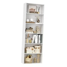  6-Tier Open Bookcase and Bookshelf, Freestanding Display Storage Shelves White