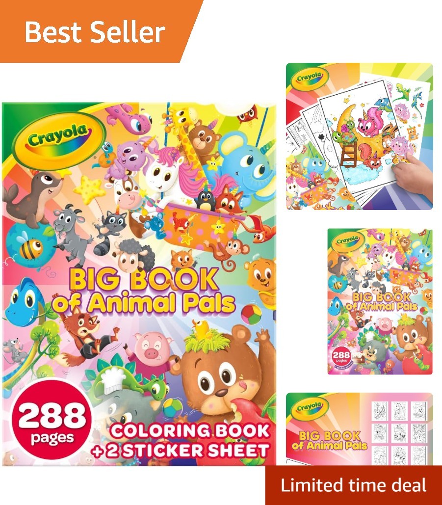 Big Animal Pals Coloring Book 288 Pages Gift for Kids Age 3 4 5 6
