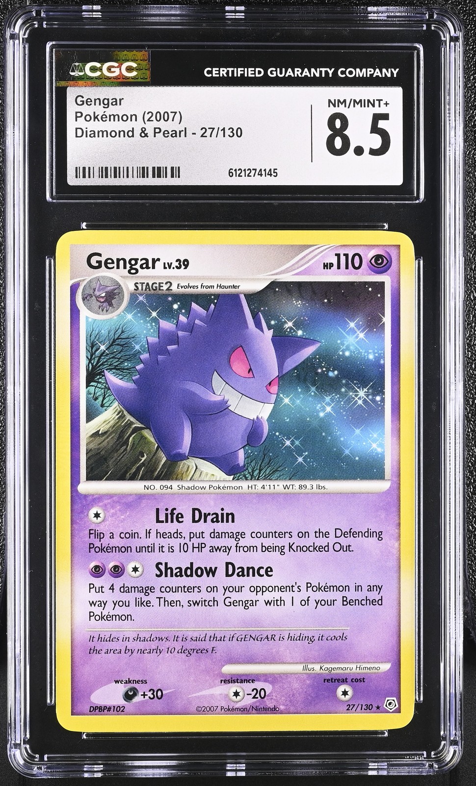 CGC 8.5 Gengar 2007 Diamond & Pearl 27/130 Pokemon Card