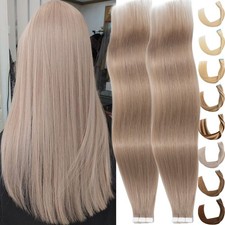 Thick Tape in Double Drawn Virgin AAA REMY HUMAN Hair Extensions Skin Weft 200G