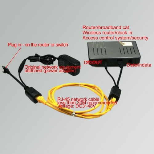 1 Pair POE Cable Passive Power Over Ethernet Adapter Cable Splitter For IP Camea - Afbeelding 11 van 11