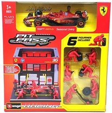 Burago 1/43 Scale 18-36862 - F1 Ferrari SF-24 Pit Pass Diorama 2024 16 Leclerc