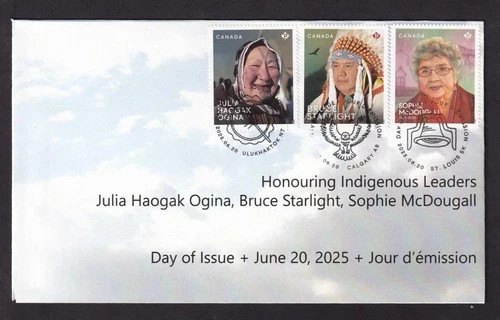 Canada 2025 limited edition private FDC - Indigenous Leaders - sc#3498-3500