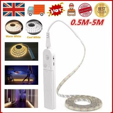 PIR Motion Sensor LED Strip Battery Wireless Light Stairs Cabinet Closet Lamp UK
