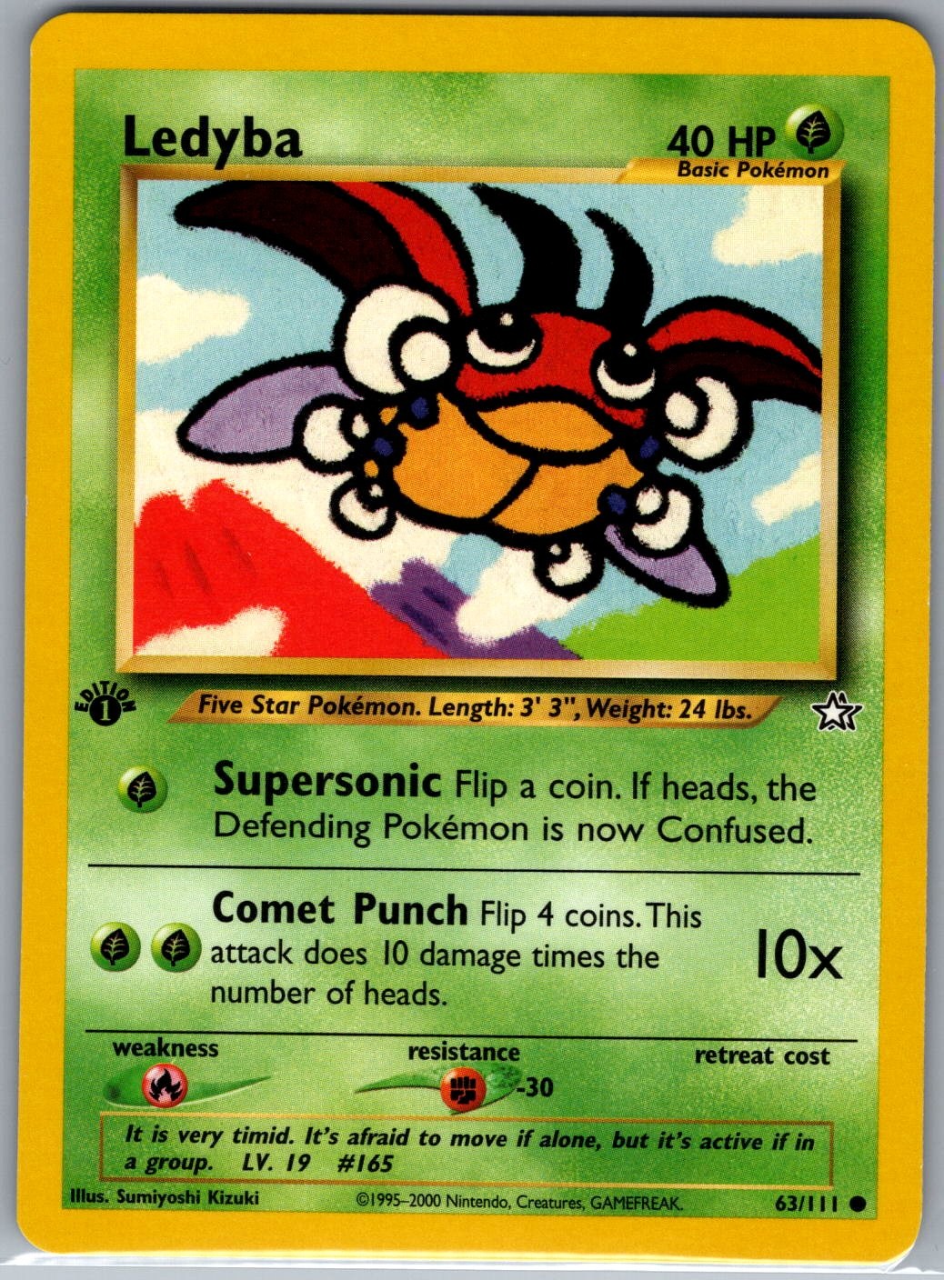 Ledyba 63/111 1st Edition Non Holo Neo Genesis - Pokemon Card - NM