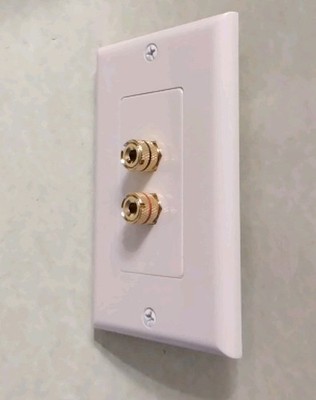 DECORA STYLE FACE PLATE 2 GOLD FEED-THRU BINDING POSTS (FEMALE)  VANCO- 28146WX