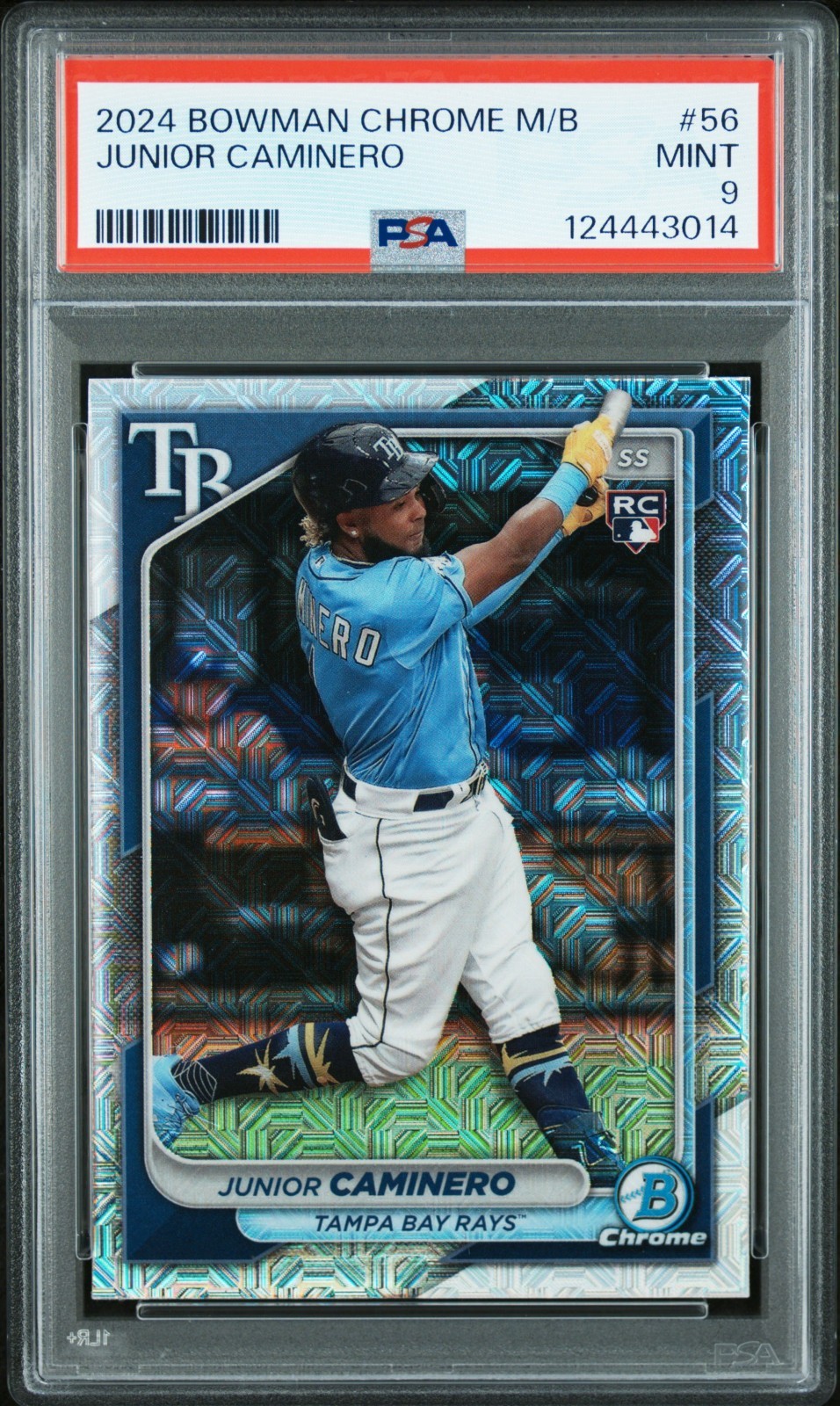 2024 Bowman Chrome Mega Box Junior Caminero #56 Mint PSA 9 (RC) Tampa Bay Rays