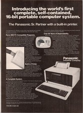 Panasonic Sr. Partner 16-bit Portable Computer Print Ad 1984 Vintage
