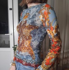 Save The Queen Womens y2k vintage Mesh Multic...