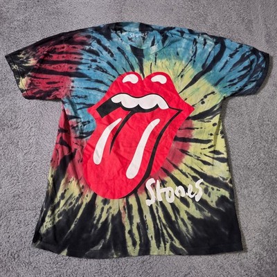 Rolling Stones Unisex Small T-Shirt Multicolor Tie Dye No Filter 2021 Tour Tee