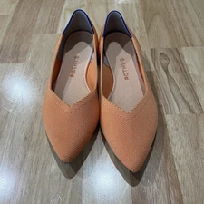 Rothy’s Womens The Point Tangerine Orange Comfort Flats 8 Classic