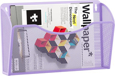 Single Pocket Wall File Organizer, Mesh Hanging File Folder Organizer for Letter