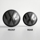 2Pcs VW BLACK BADGES FRONT & REAR FOR GOLF, POLO, TIGUAN, T-ROC