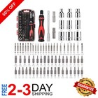 Professional 73-Piece Magnetic Wrench & Precision Screwdriver Set in Black/Red