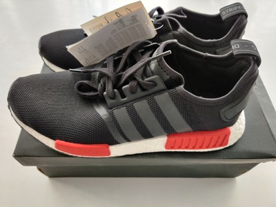 ADIDAS NMD R1 RUNNER BLACK RED BRED UK 
