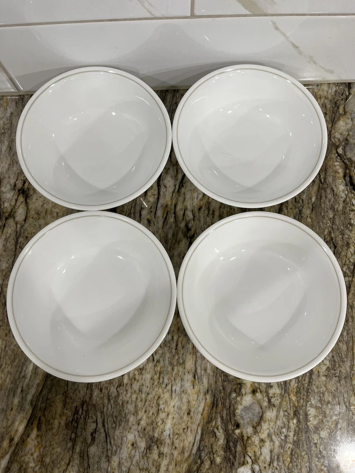 Ensaladera sopa de cereales Corelle 6 1/4" X 1 7/8” blanca con rayas beige 4 🇺🇸 Foto 4 de 4