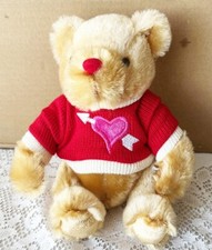 Valentine Plush Bear Blond with Red Sweater with heart Dan Dee Collector Choice