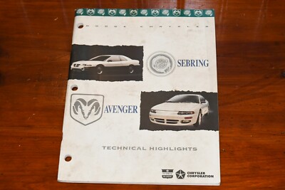 1995 Chrysler Sebring Dodge Avenger New Model Technical Highlights Book Brochure