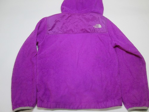 The North Face Youth Girls Size M Fleece Jacket Purple Hooded Windbreaker - Picture 2 of 7