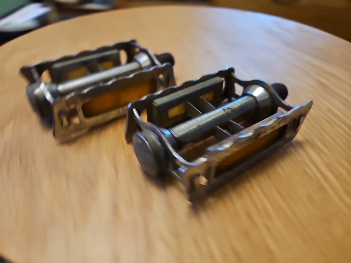 Vintage Lyotard Chrome Rat Trap Cage Bicycle Pedals 9/16