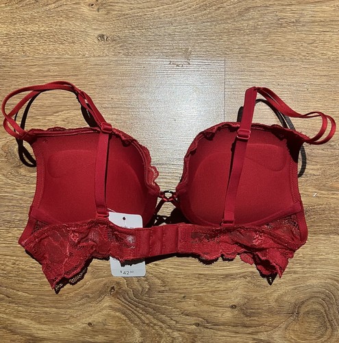 New With Tags La Senza Double Push Up Red Lace Women’s Bra - Size 32A - Picture 2 of 8