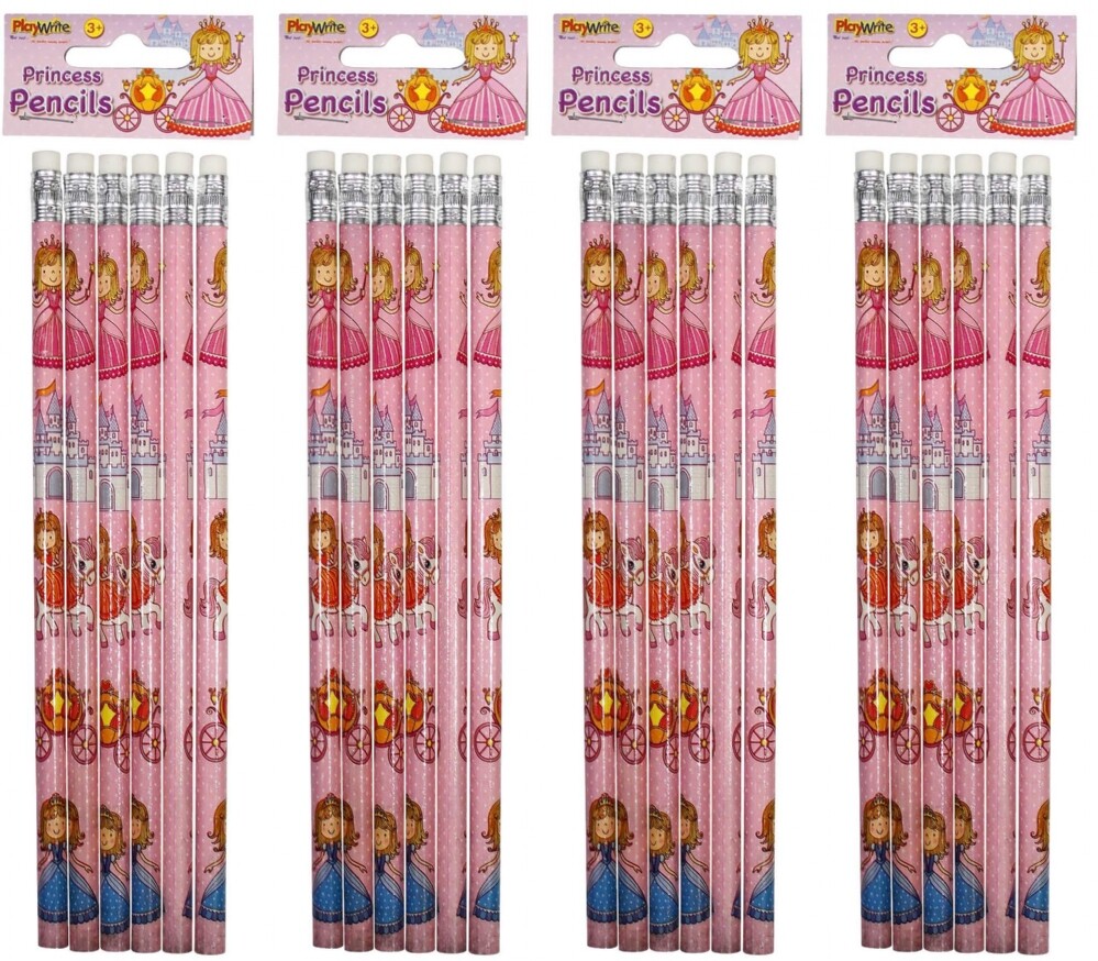 6 x PRINCESS Character Pencils Girls Kids Party Loot Bag Fillers Stationery