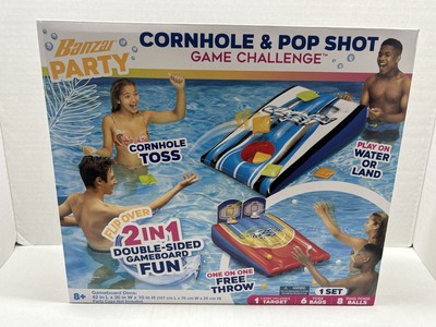 Banzai 2-in-1 Pool Cornhole and Pop Shot Game New All Ages