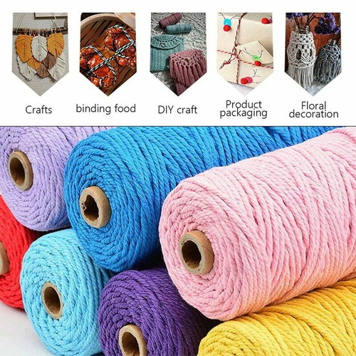 3mm/4mm Natural Cotton Twisted Cord Craft Macrame Artisan Rope Weaving Wire AU - Picture 4 of 37