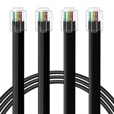 2Pack RJ12 Cable 6ft Phone Cord RJ12 6P6C Male to Male Straight Wired for Bot...