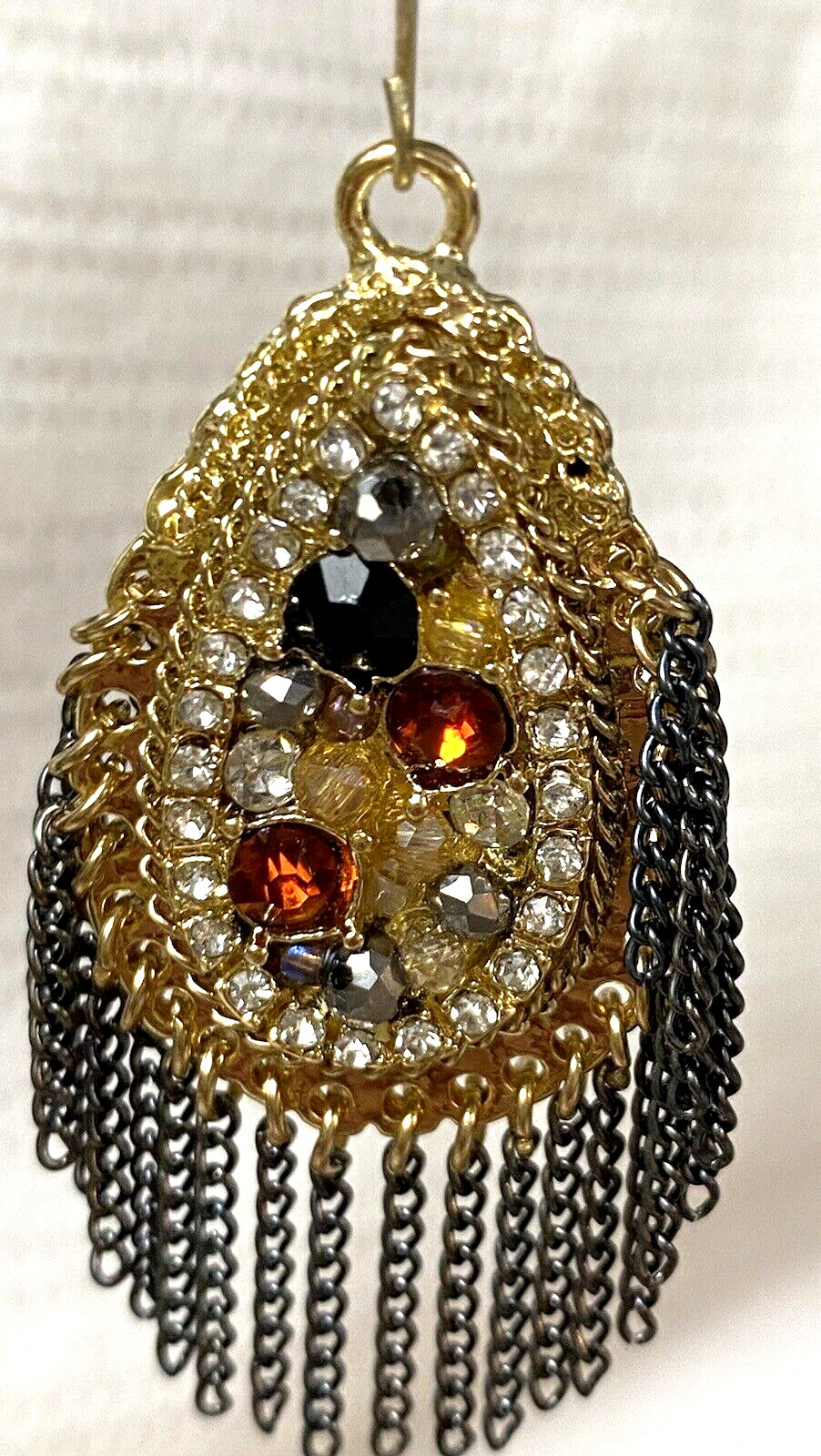 Multi Colored Stone Gold Tone Dangle/Drop Earrings - image 4