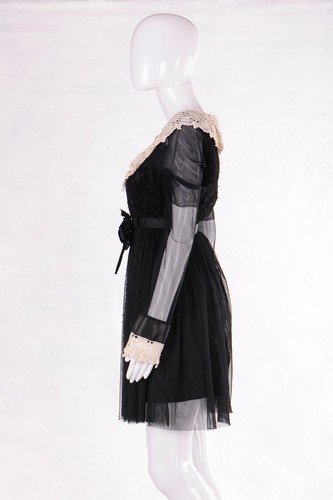 elegante ropa mujer mini vestido negro miércoles cuello addams lujo bebé muñeca - Imagen 10 de 24