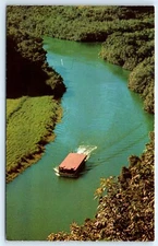 Postcard HI Kauai Wailua River Boat Ride Aerial Photo View Vtg K6