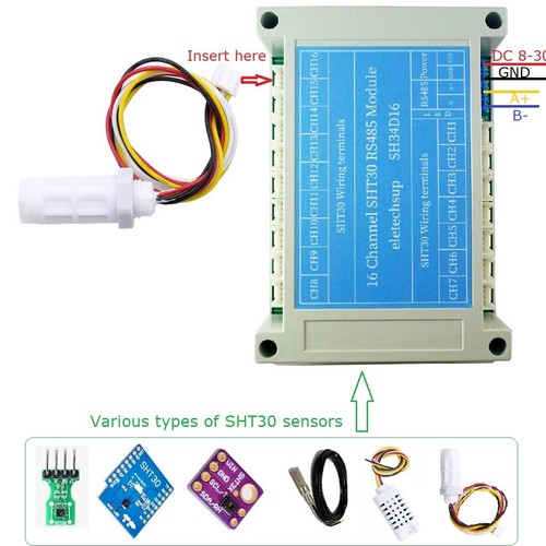 DC 12V 24V 16CH Temperature & Humidity Collector RS485 Modbus Rtu Board - Picture 6 of 13