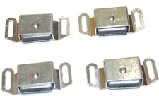 LOT OF 4 MAGNETIC ANODIZED ALUMINUM CABINET LATCHES