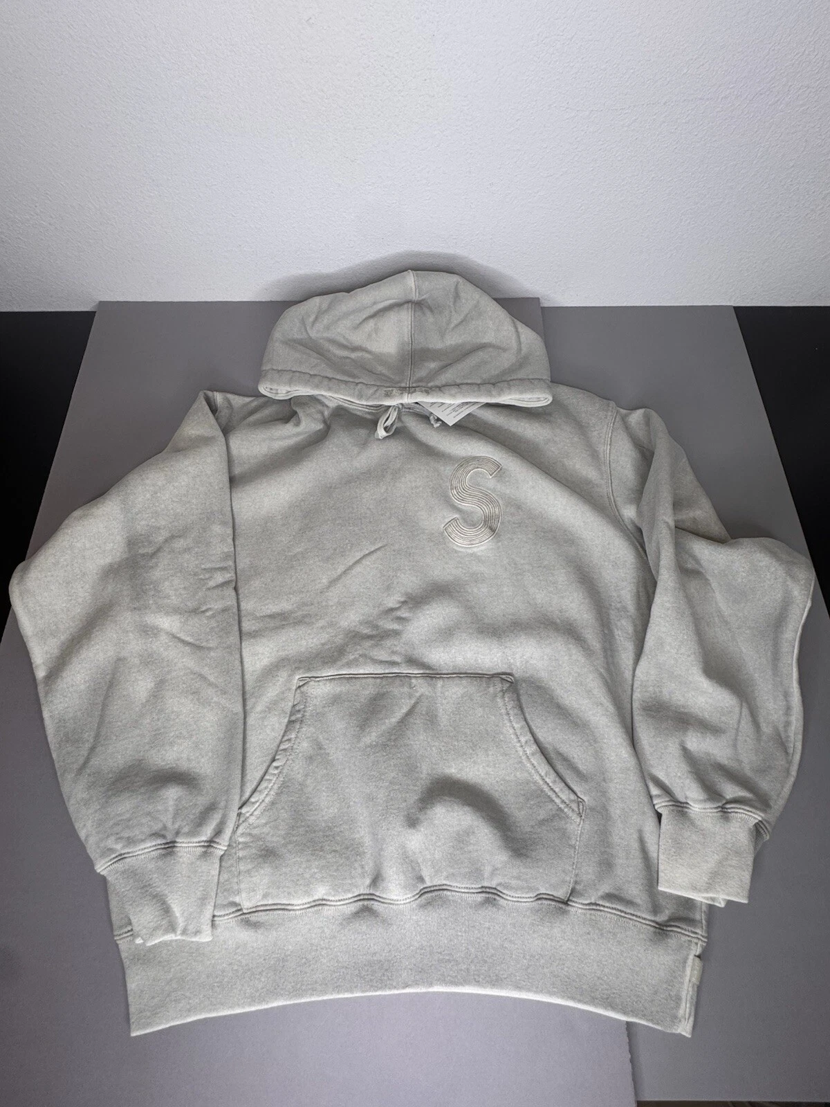 Sweat à capuche Supreme Overdyed Logo S   Naturel Neuf avec étiquettes Taille M Medium