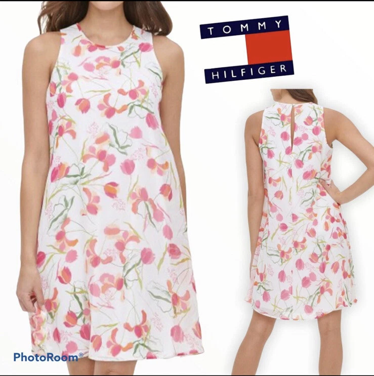 Tommy hilfiger pink floral clearance dress