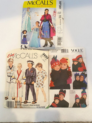 Costume Patterns McCalls, Vogue Various Sizes Including Karate