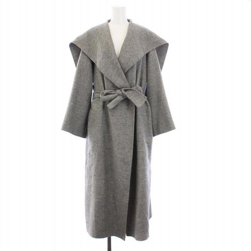 THE ROW Cape Collar Coat Gown Outerwear Long Coat Alpaca Blend Gray Color Good