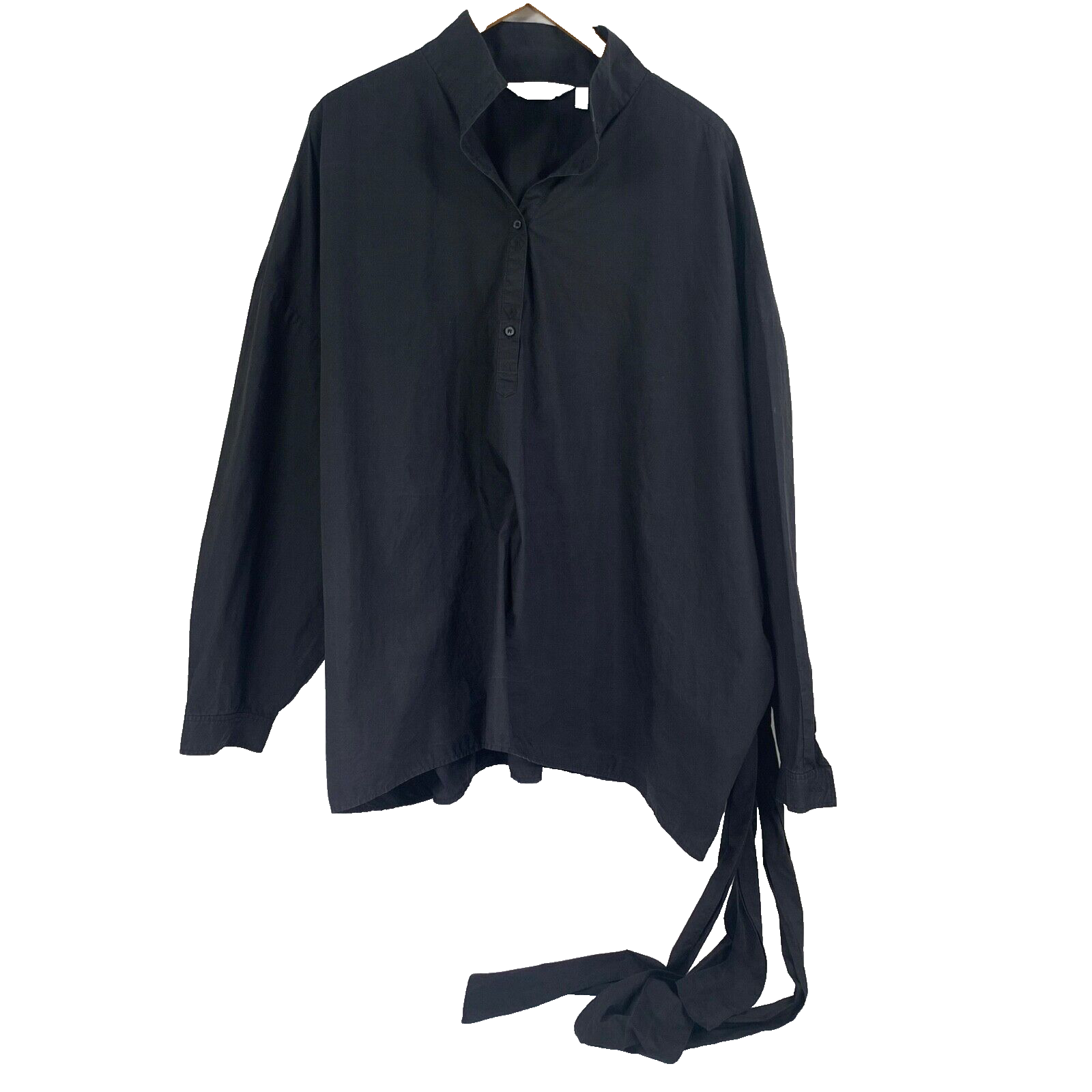 ALTRA & Other Stories Camicia donna oversize UK 12 14 EU42 nera cintura smock Lagenlook