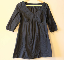 Banana Republic Womens S Black 100% Cotton Dress 3/4 Sleeve Lightweight #p18+178