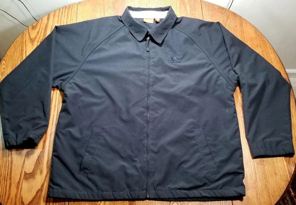 Harriton Mens Large Zip Up Jacket Blue "GW Perry Golf Tournament" - Image 2 of 4